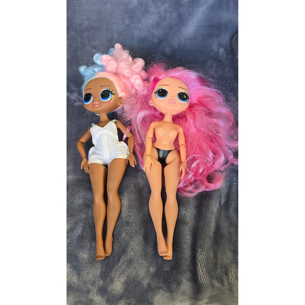 MGA LOL Surprise OMG Dolls Lot 2 Pink Blue Hair Articulated Fashion Dolls 2019